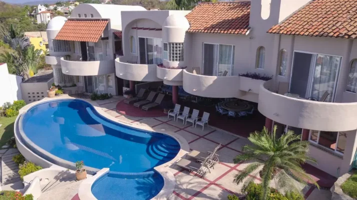 Beautiful pool of an Ocean View Villa at Residencial Conejos Huatulco